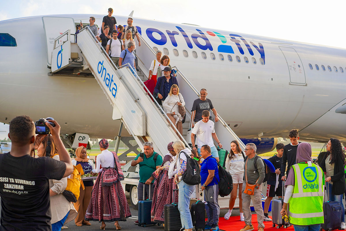 The Arrival of the Bulgarian (Bul Air) at Abeid Amani Karume International Airpor